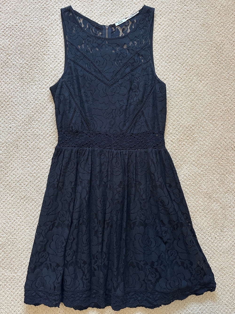 Urban Outfitters (Kimchi Blue) Black Lace Dress with Exposed Zipper Size Medium